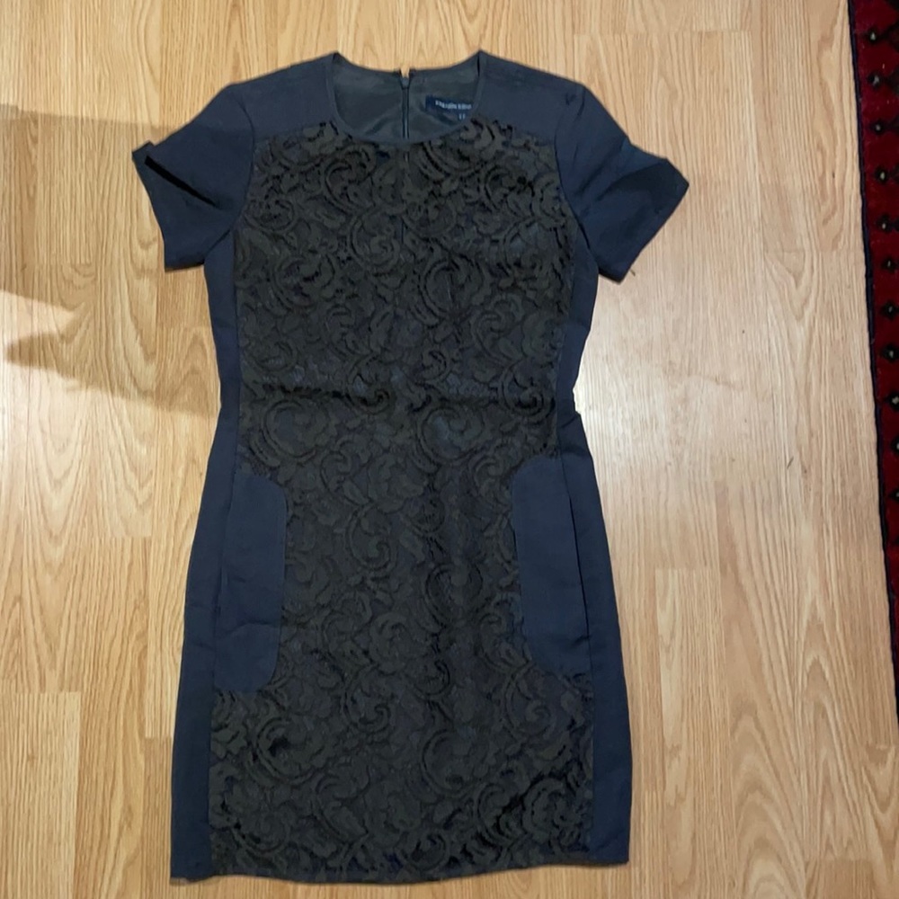 French connection cocktail style dress with lace front.